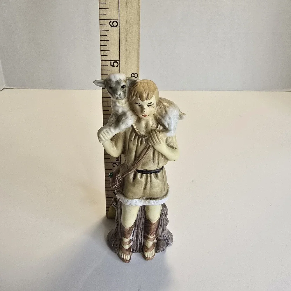 Nativity Set Porcelain Shepherd Boy Figure Replacement Part Vintage